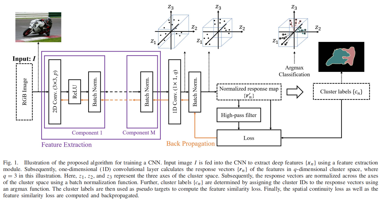 Unsupervised Learning of Image Segmentation Based on Differentiable Feature Clustering